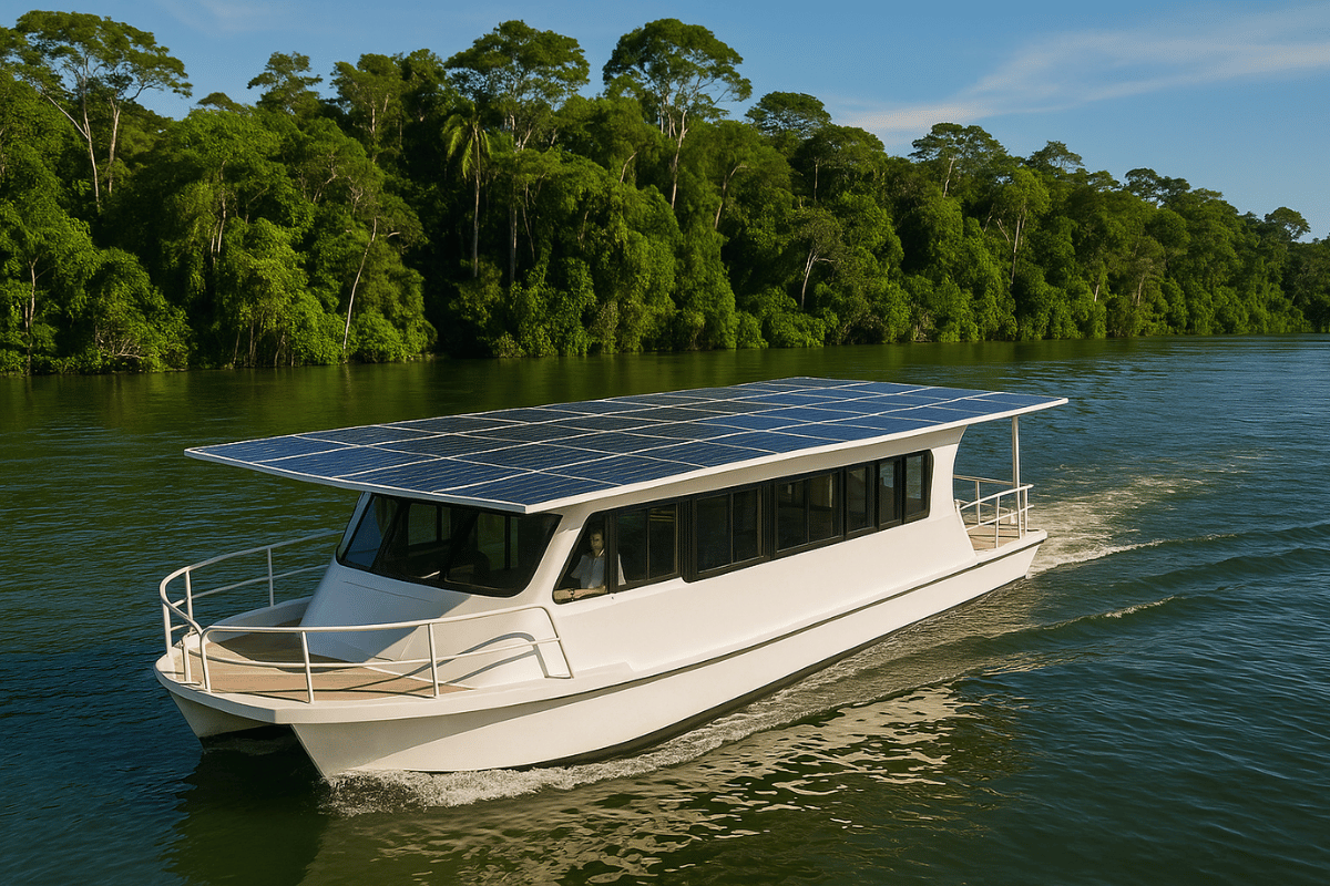 Barco solar substitui diesel na Amazônia Invest Sustain Energia Solar